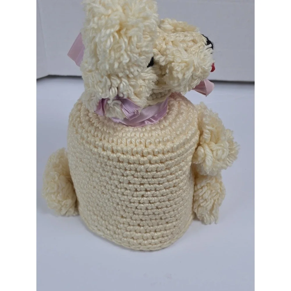 Vintage Poodle Toilet Paper Cover Holder Crocheted Retro 1960's